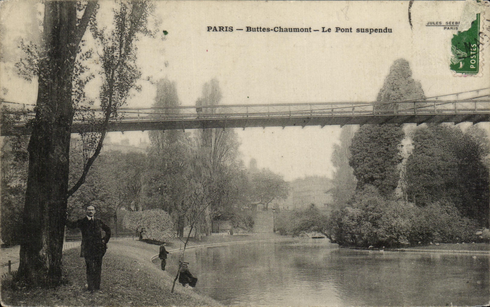 CPA Paris Chaumont Hillocks the Suspended bridge sinners