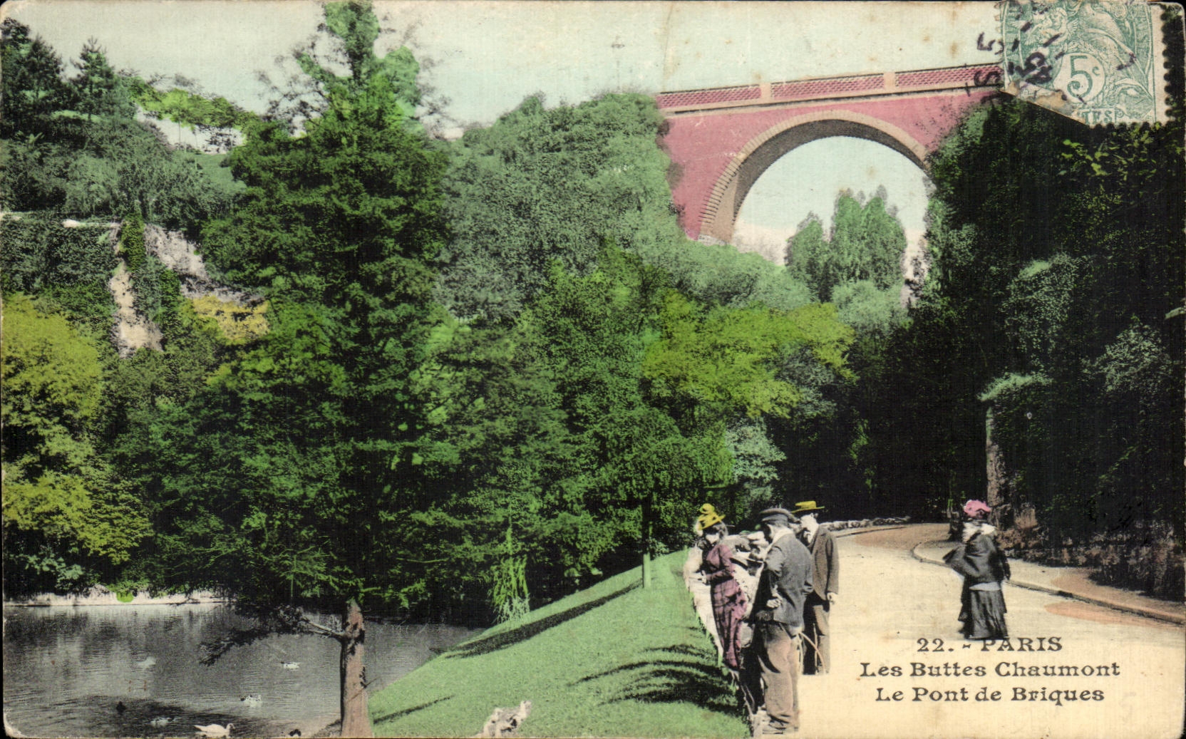 CPA Paris the Chaumont Hillocks the Brick Bridge