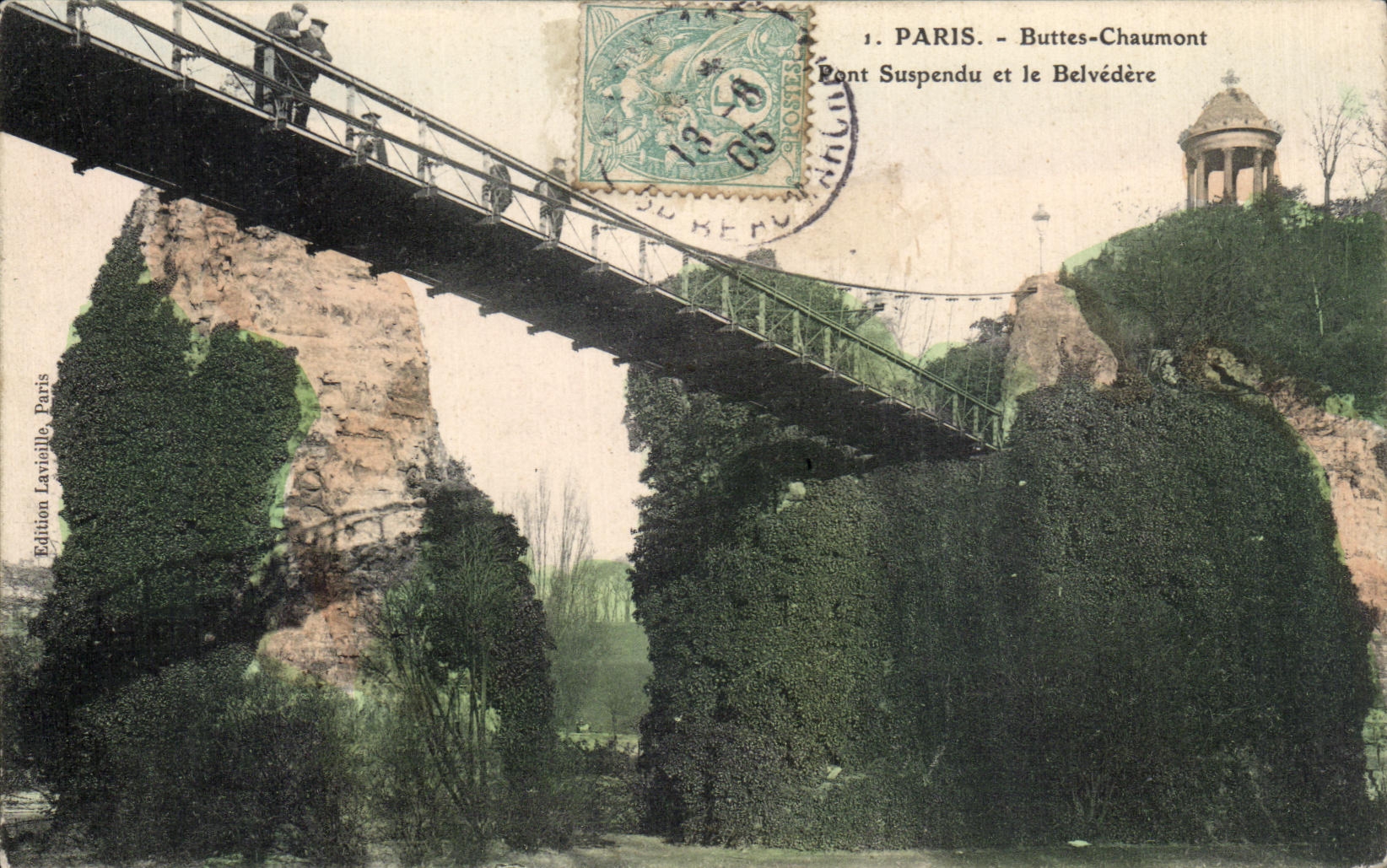 CPA Paris Hillocks Chaumont Suspended bridge and the View-point