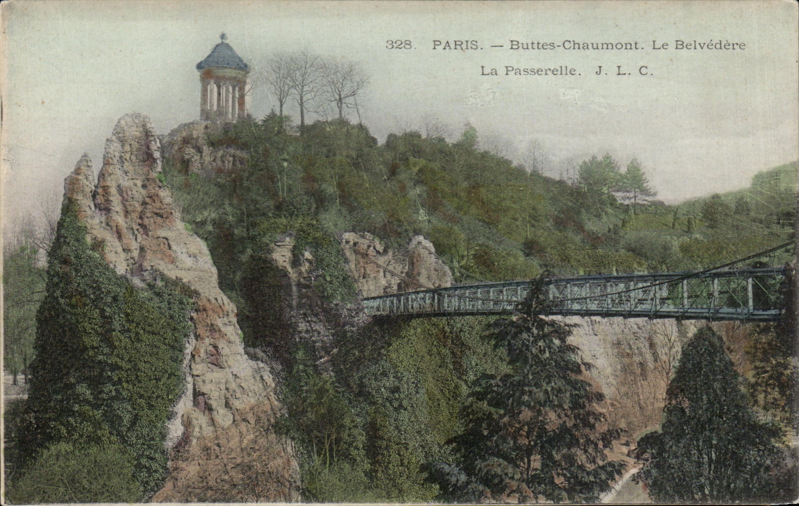 CPA Paris Chaumont Hillocks the View-point the Footbridge