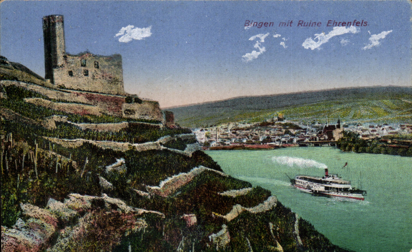 CPA Bingen min Ruine Ebrenfels