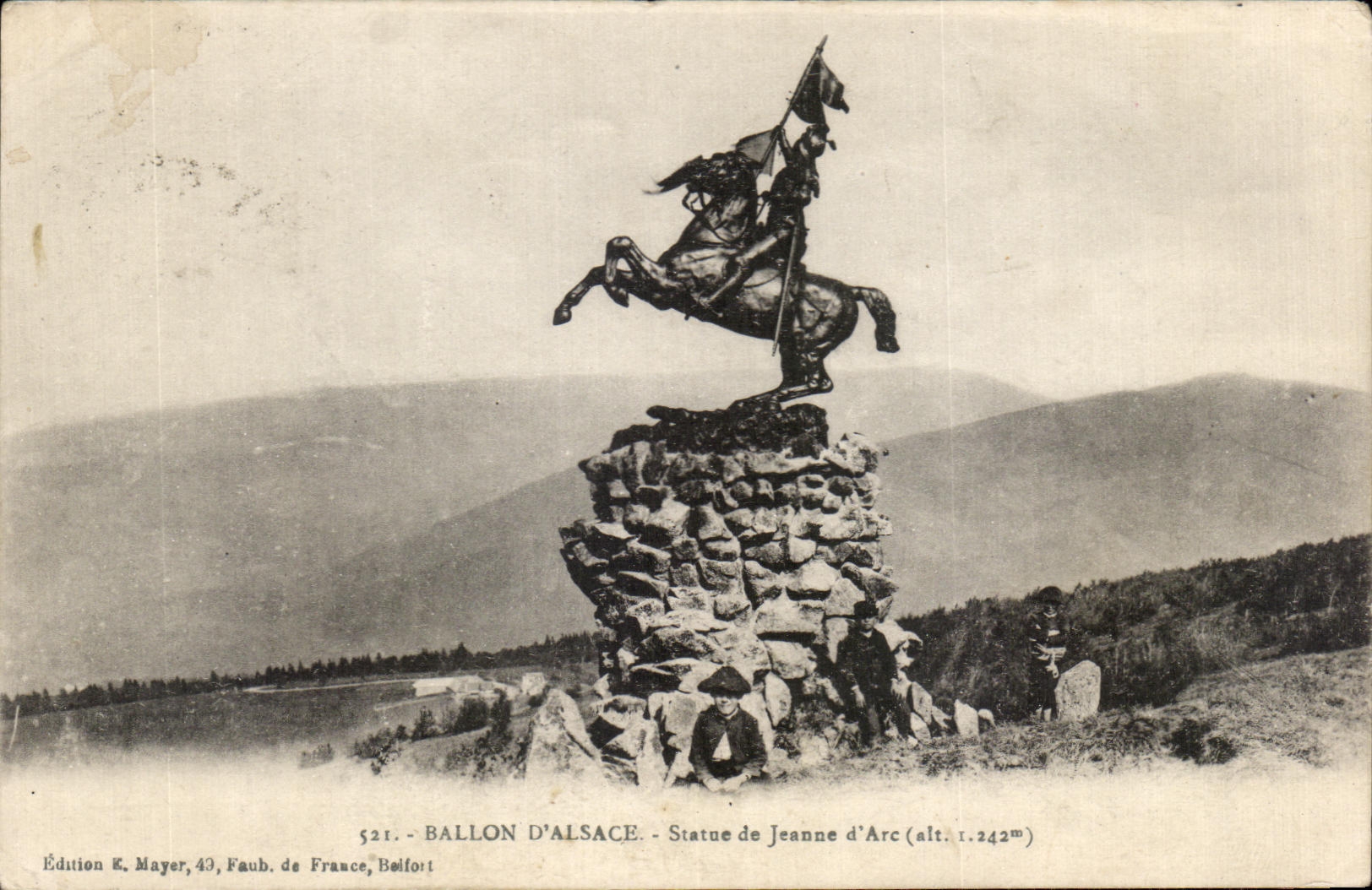 CPA Ballon D Alsace Statue de Jeanne d Arc Enfants