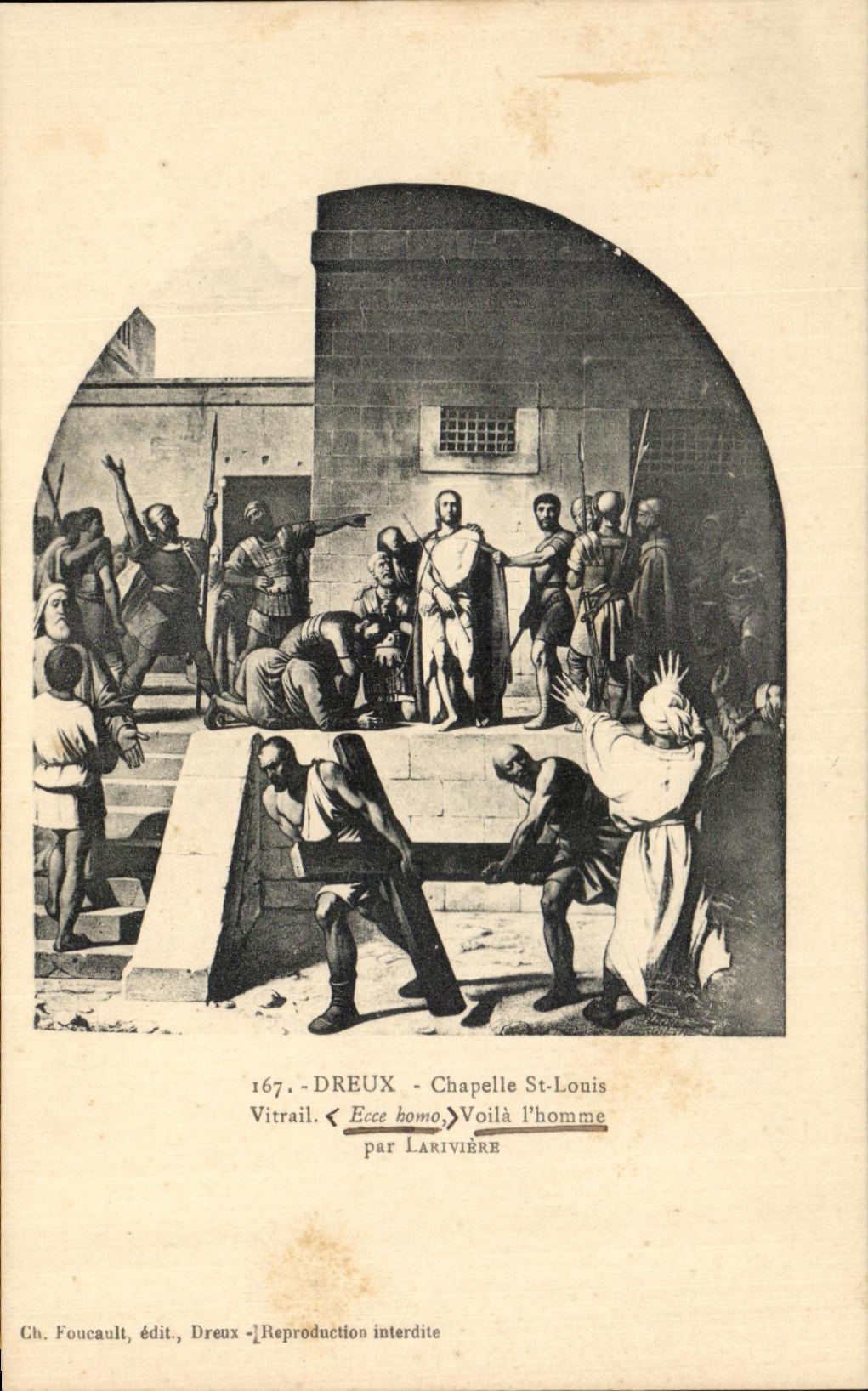 El vidrio manchado de St Louis de la cAmara acorazada de CPA Dreux aqui es hombre de Lariviere