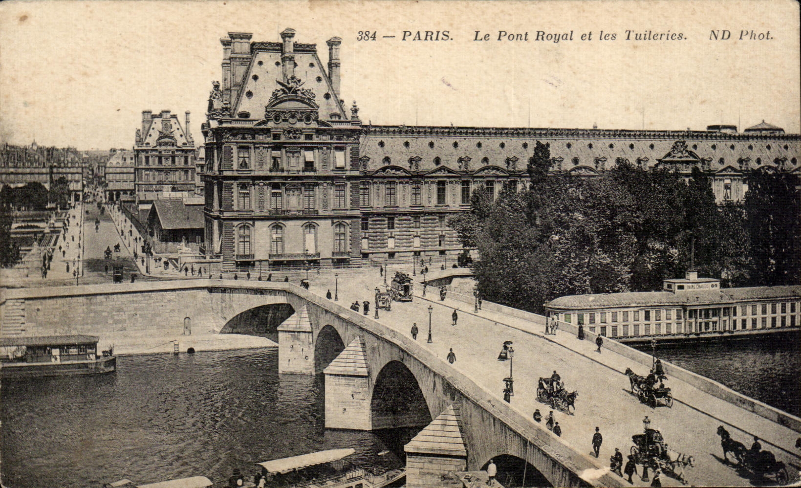 CPA Paris the Royal Bridge and Louvre Tileries
