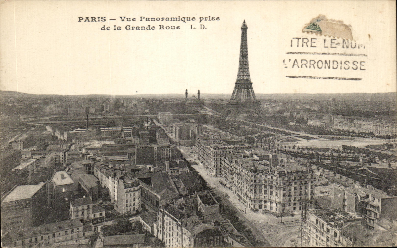 CPA Paris Vue Panoramique prise de la Grande Roue Tour Eiffel