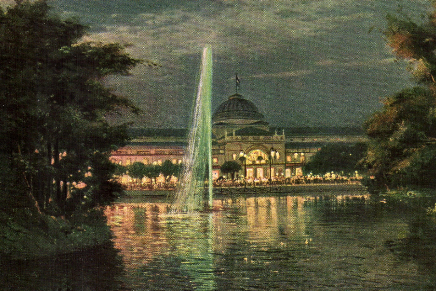 CPA Wiesbaden Kurhaus EIB Illumination