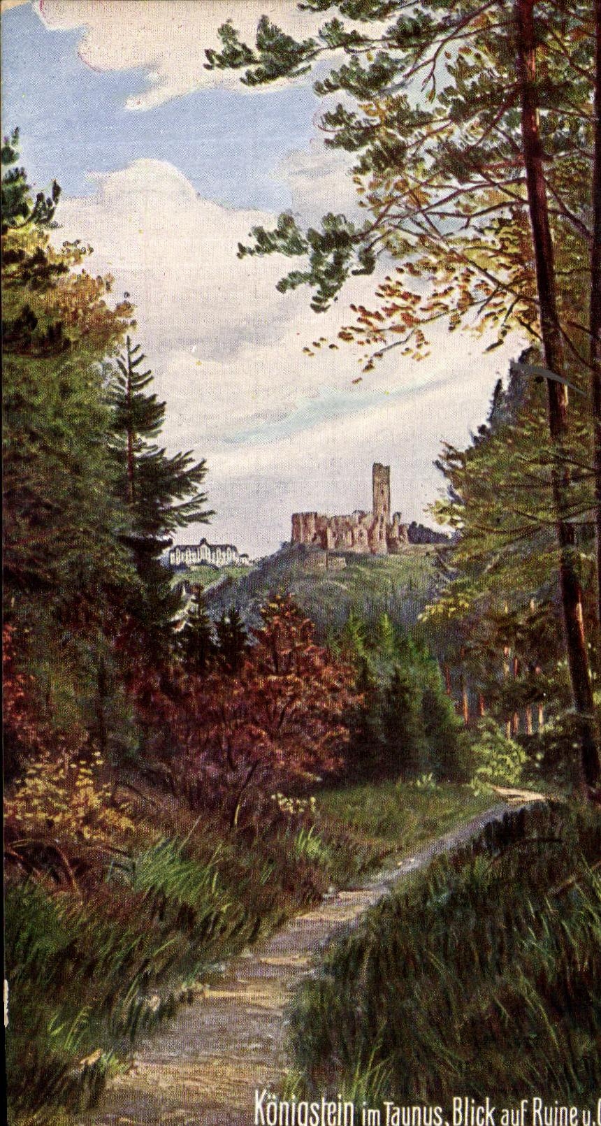 CPA Koenigstein im Taunus Blick auf Ruine u l