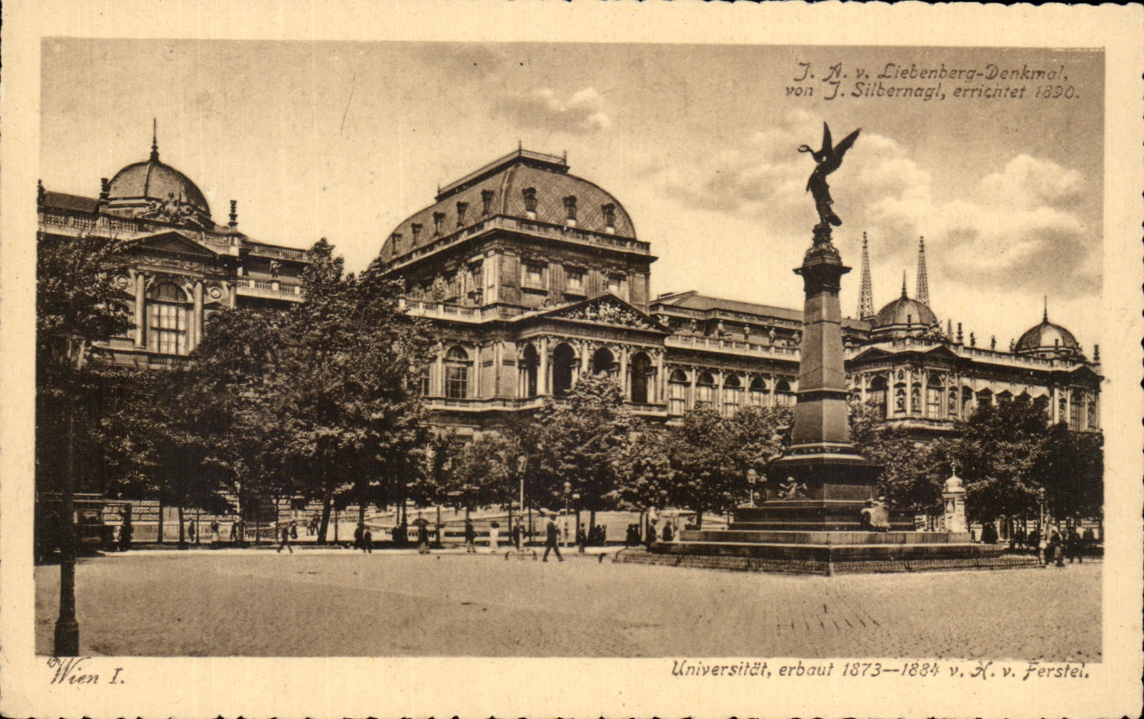 CPA Wien Liebenbera Denkimal von T Silbernagl errichtet