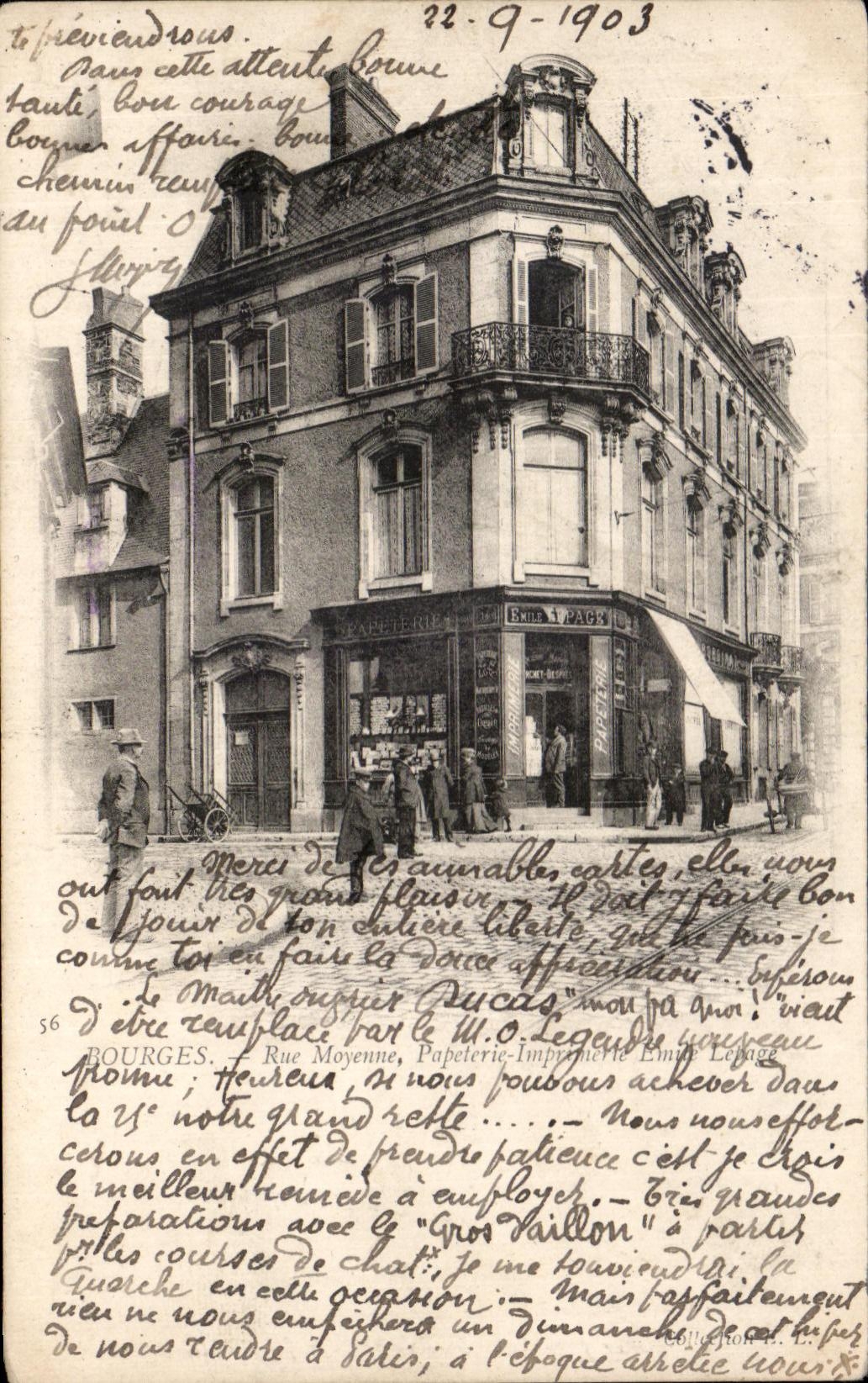 CPA Bourges Average Street Paper mill Printing works Emile Lesage