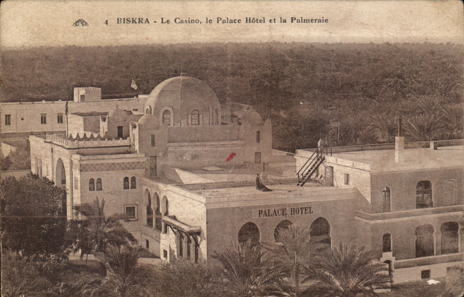 CPA Biskra Le Casino le Palace Hotel et la Palmeraie