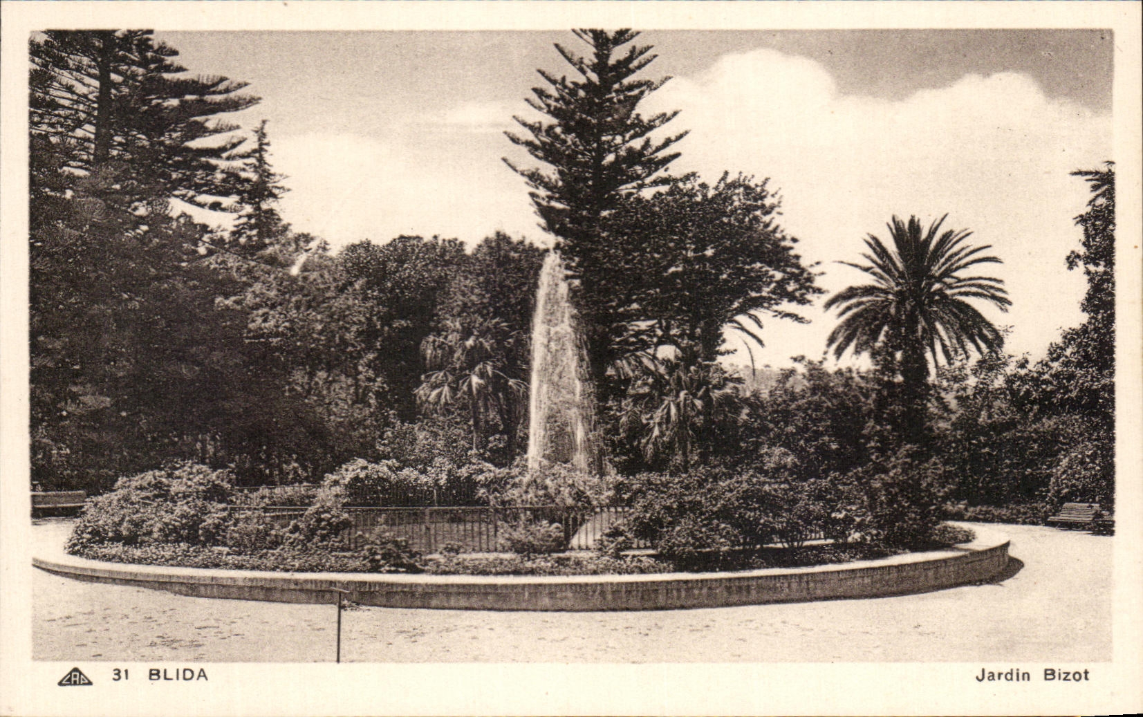 CPA Blida Jardin Bizot