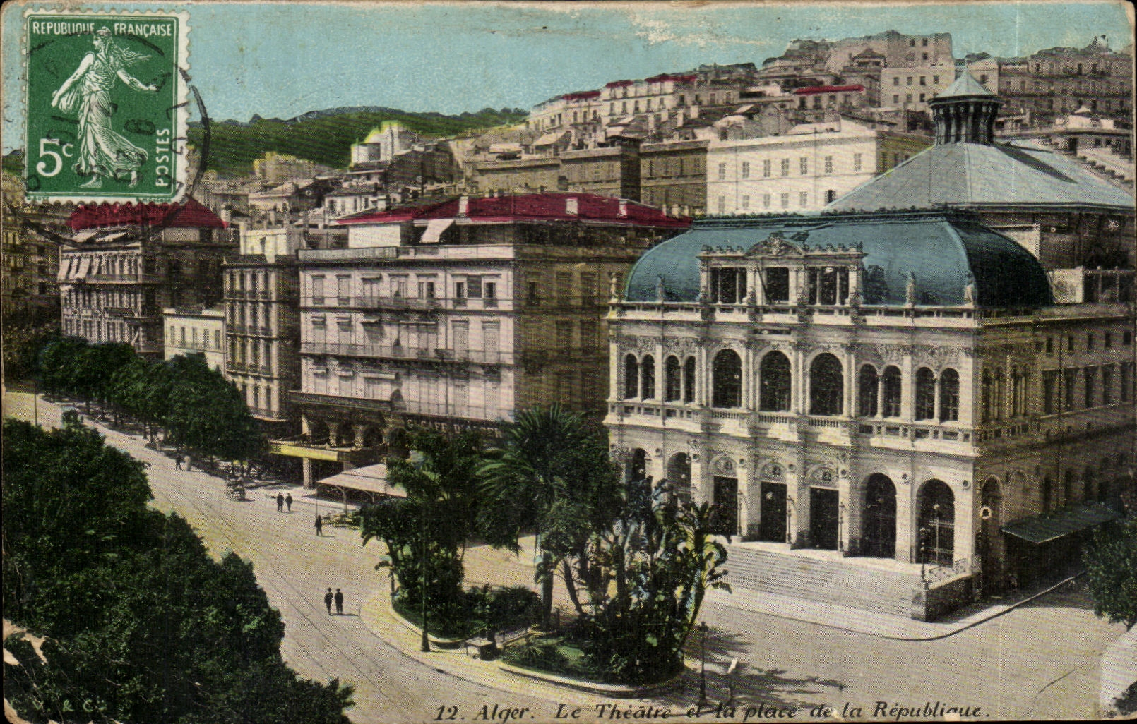CPA Argel el teatro y el lugar de Republiaue