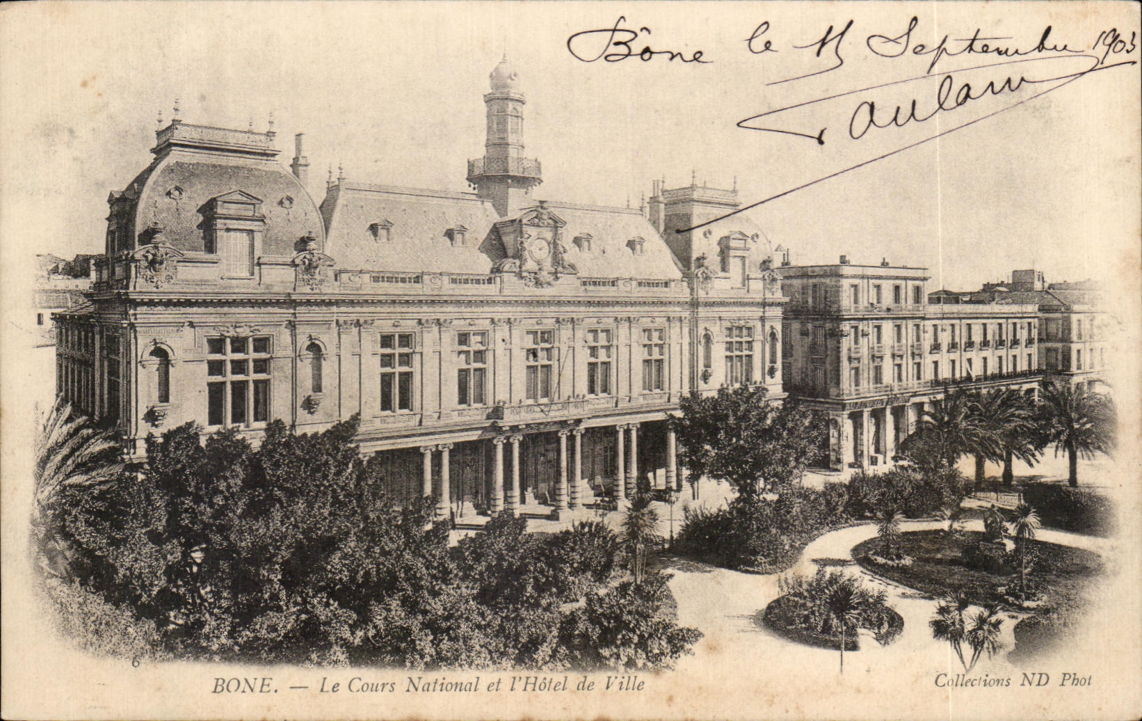 CPA Bone Le Cours National et l Hotel de Ville