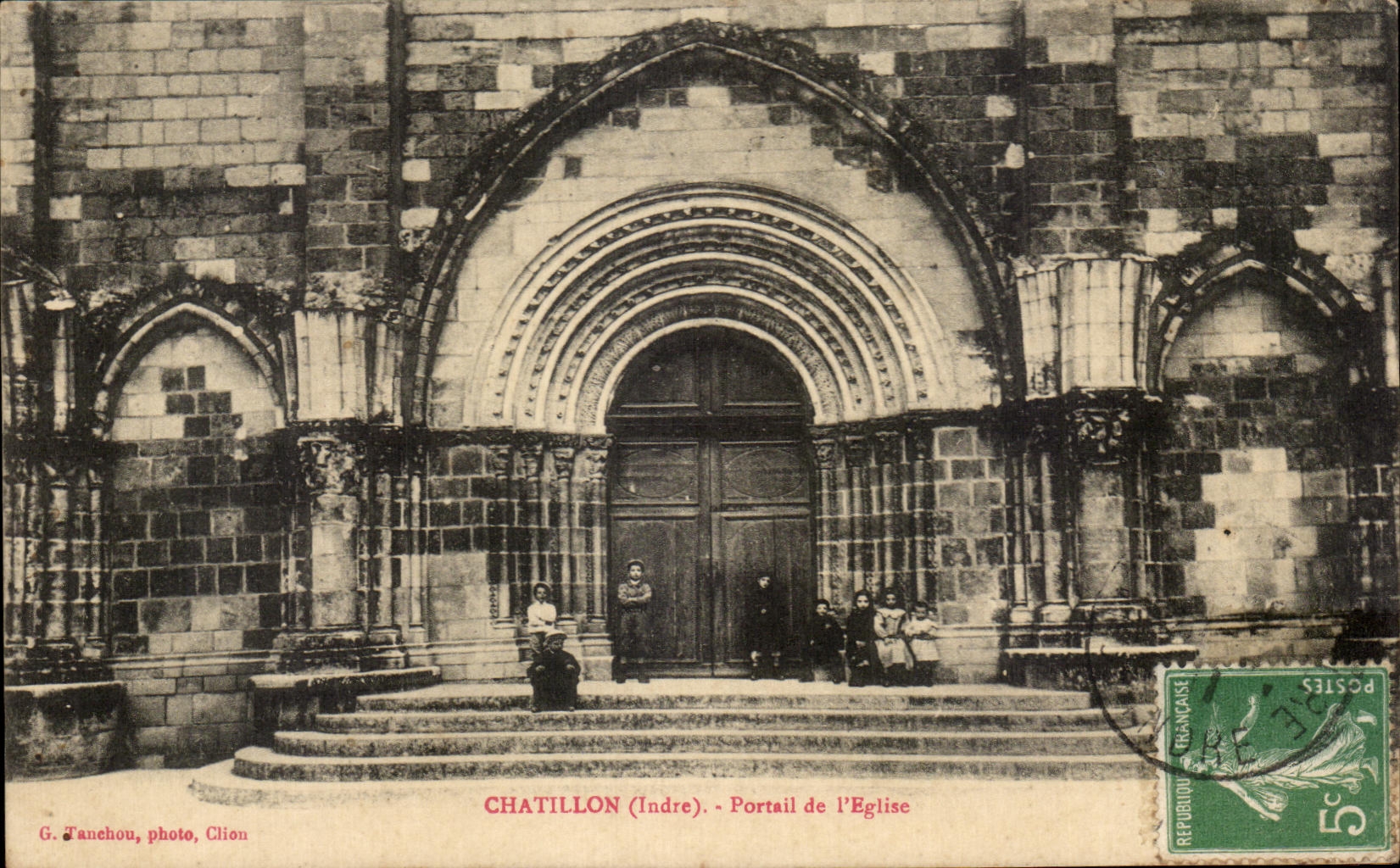 CPA Chatillon Portail de l Eglise Enfants