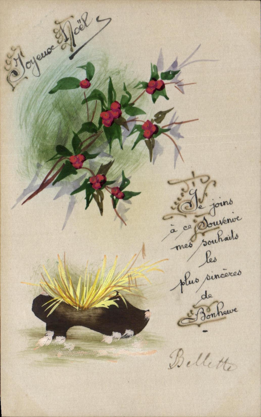 CPA Christmas Joyeux Noel Sabot