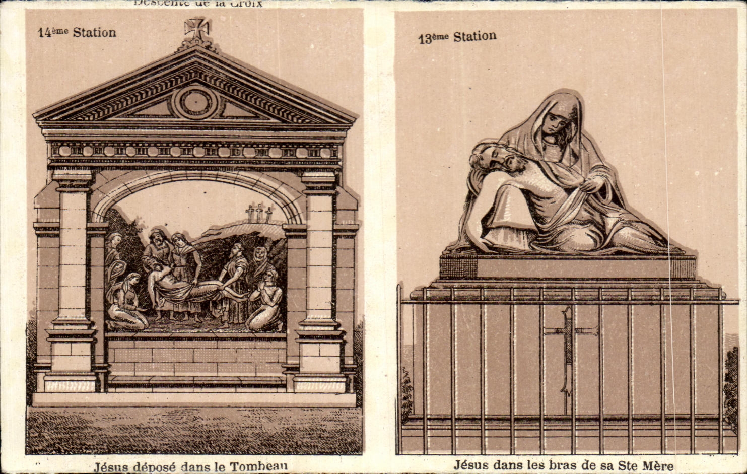 CPA Jesus depose dans le Tombeau Jesus dans les bras de sa Ste Mere Lourdes