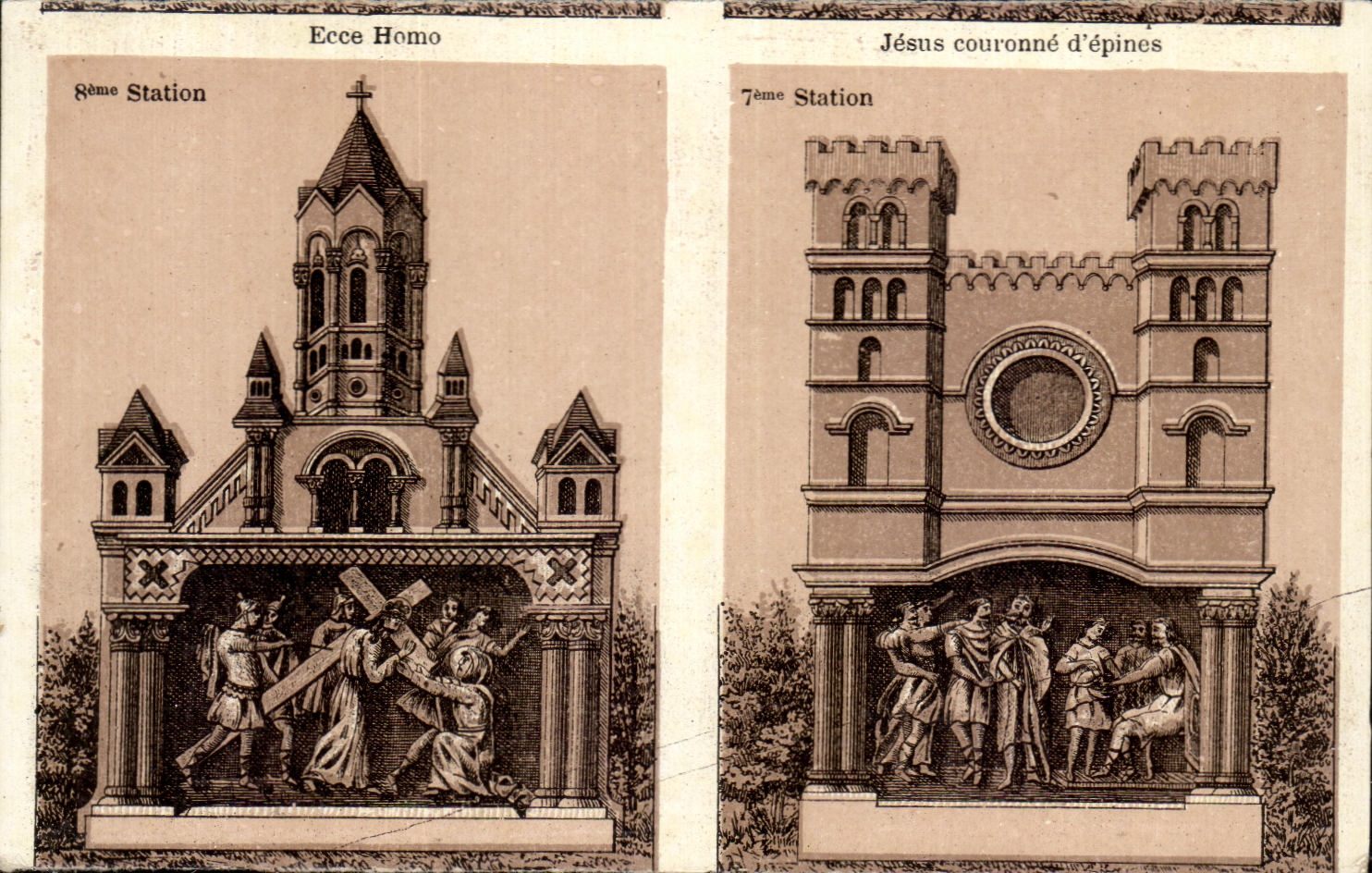 CPA Ecce Jesus couronne d epines Lourdes