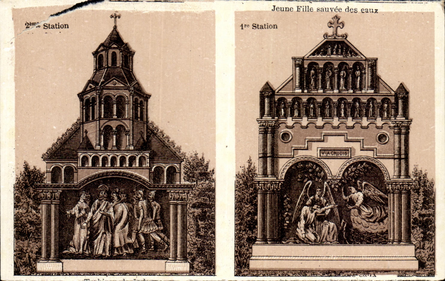 CPA Jeune Eille Sauvee des eaux Lourdes