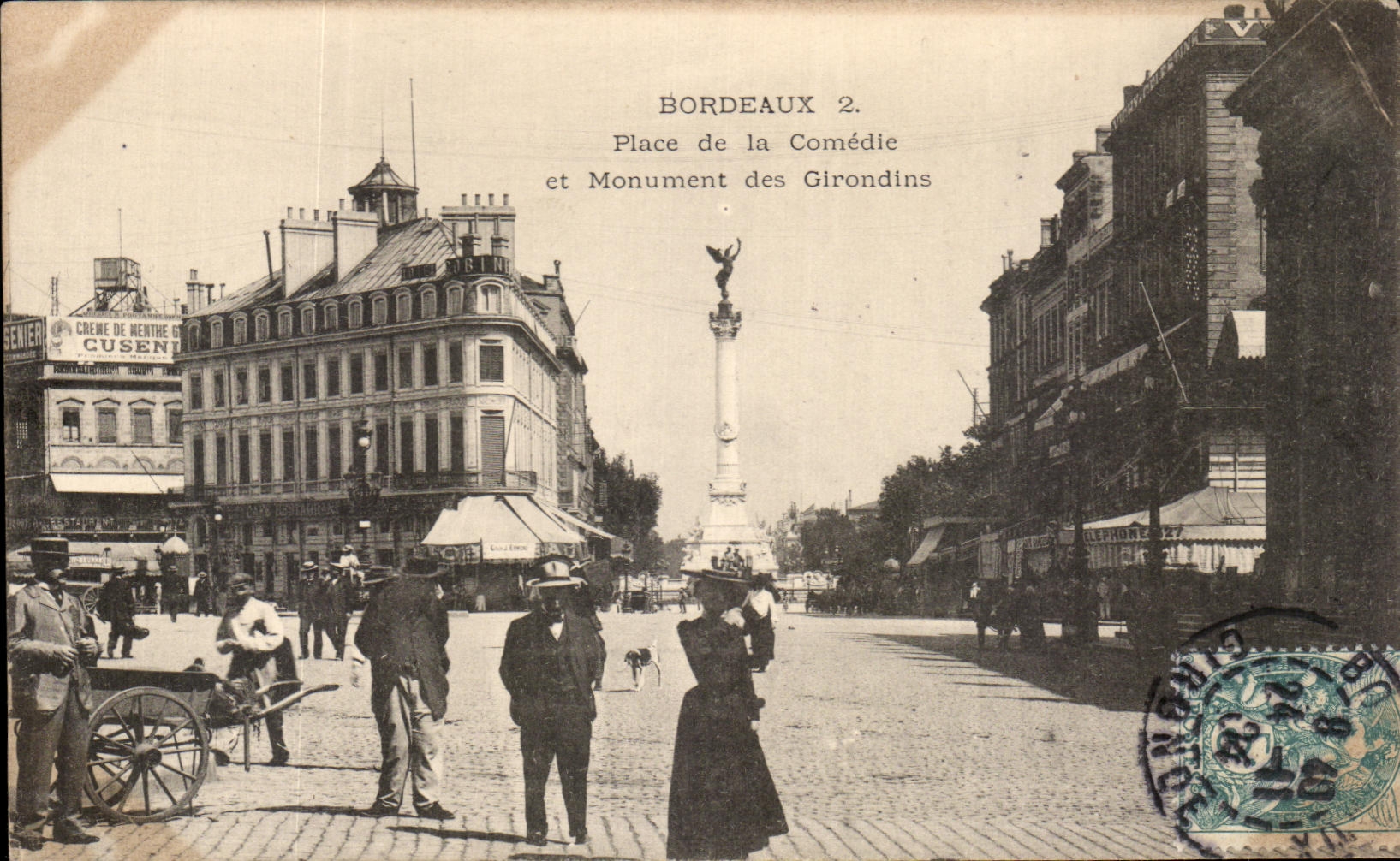 CPA Bordeaux Place de la Comedie et monument des Girondins