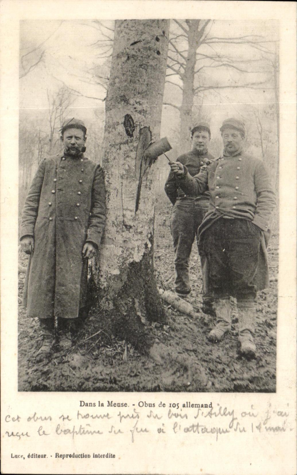 CPA en las cAscaras de la Mosa 105 del alemAn Militaria