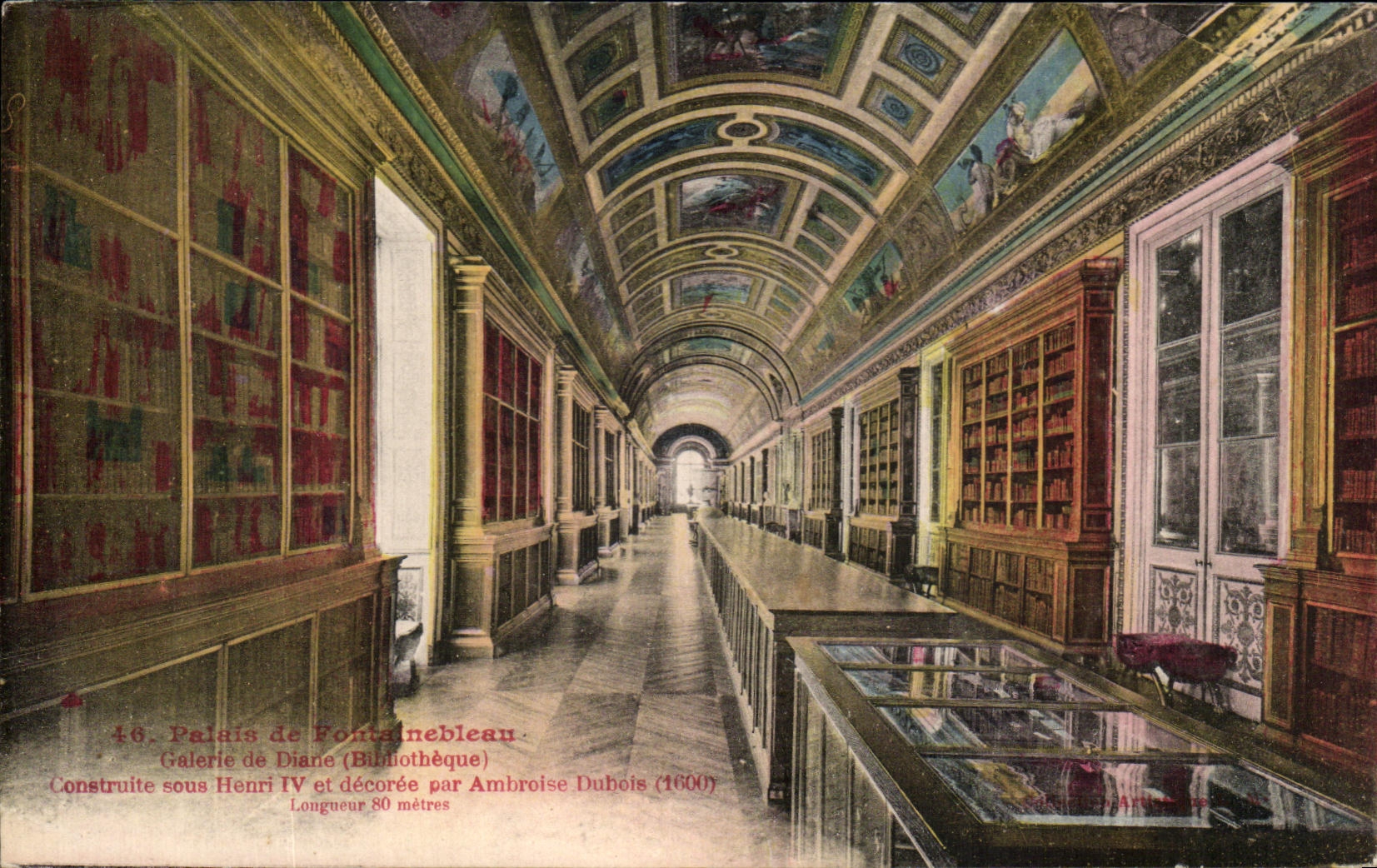 CPA Palais De Fontainebleau Galerie de diane Bibliotheque Library