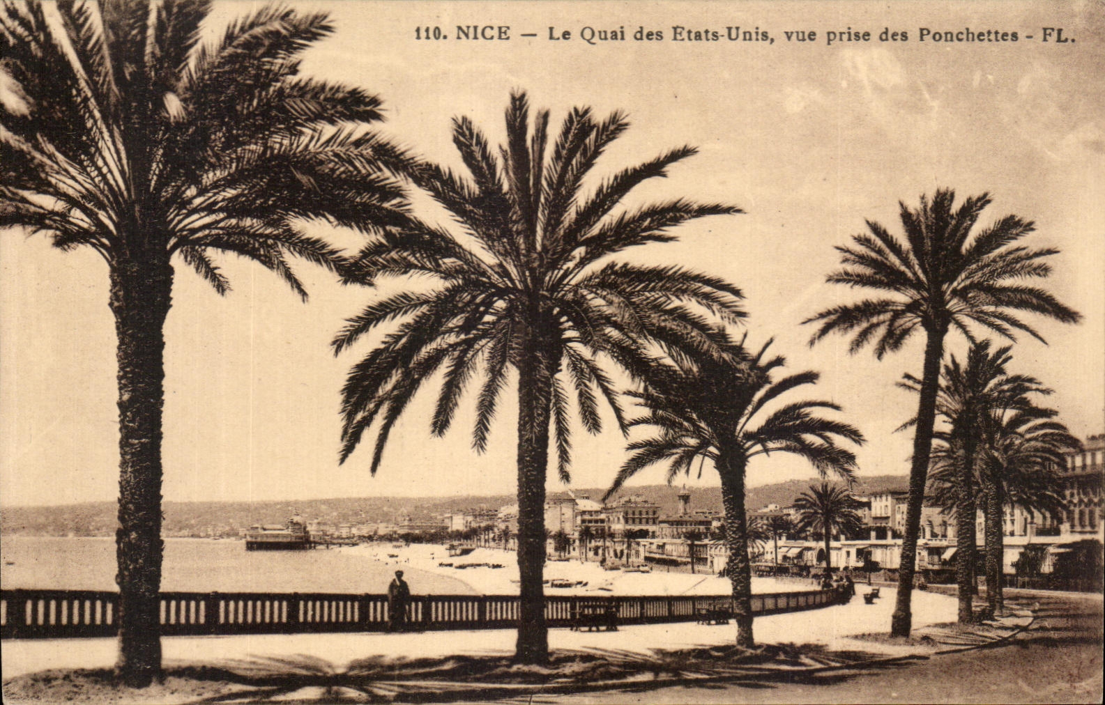 CPA Niza el Quay de los Estados Unidos vistos de Ponchettes
