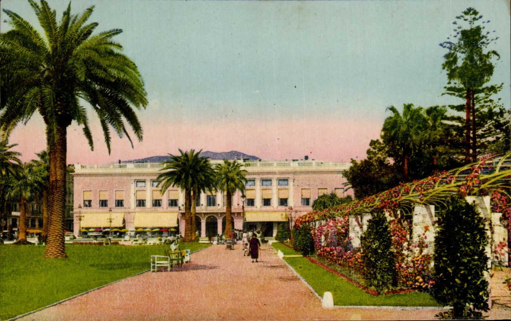 CPA Nice Les Jardins Albert Au Fond le Casino Municipal