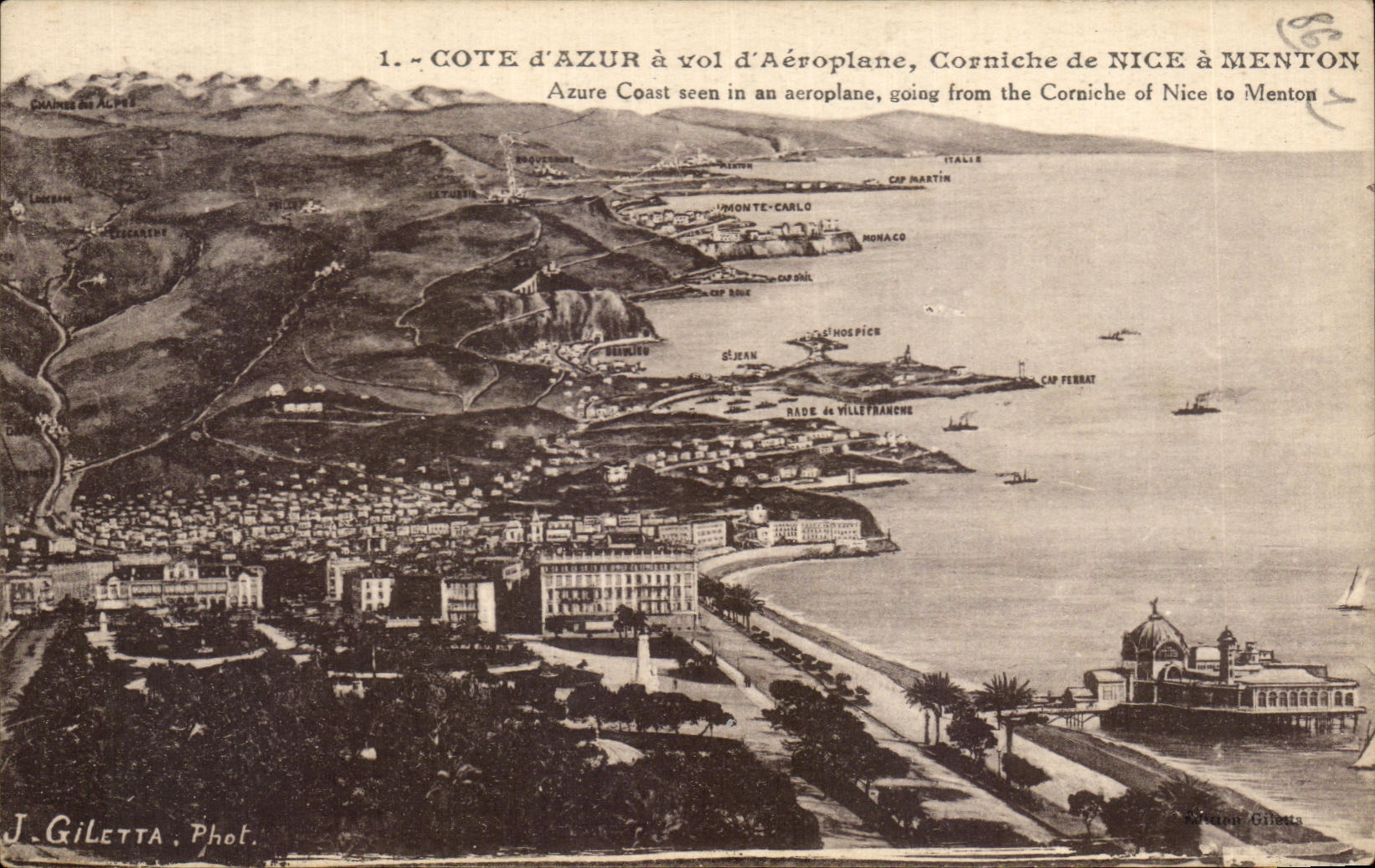 El corral Azur de CPA tiene cornisa del aeroplano del vol de Niza tiene Menton