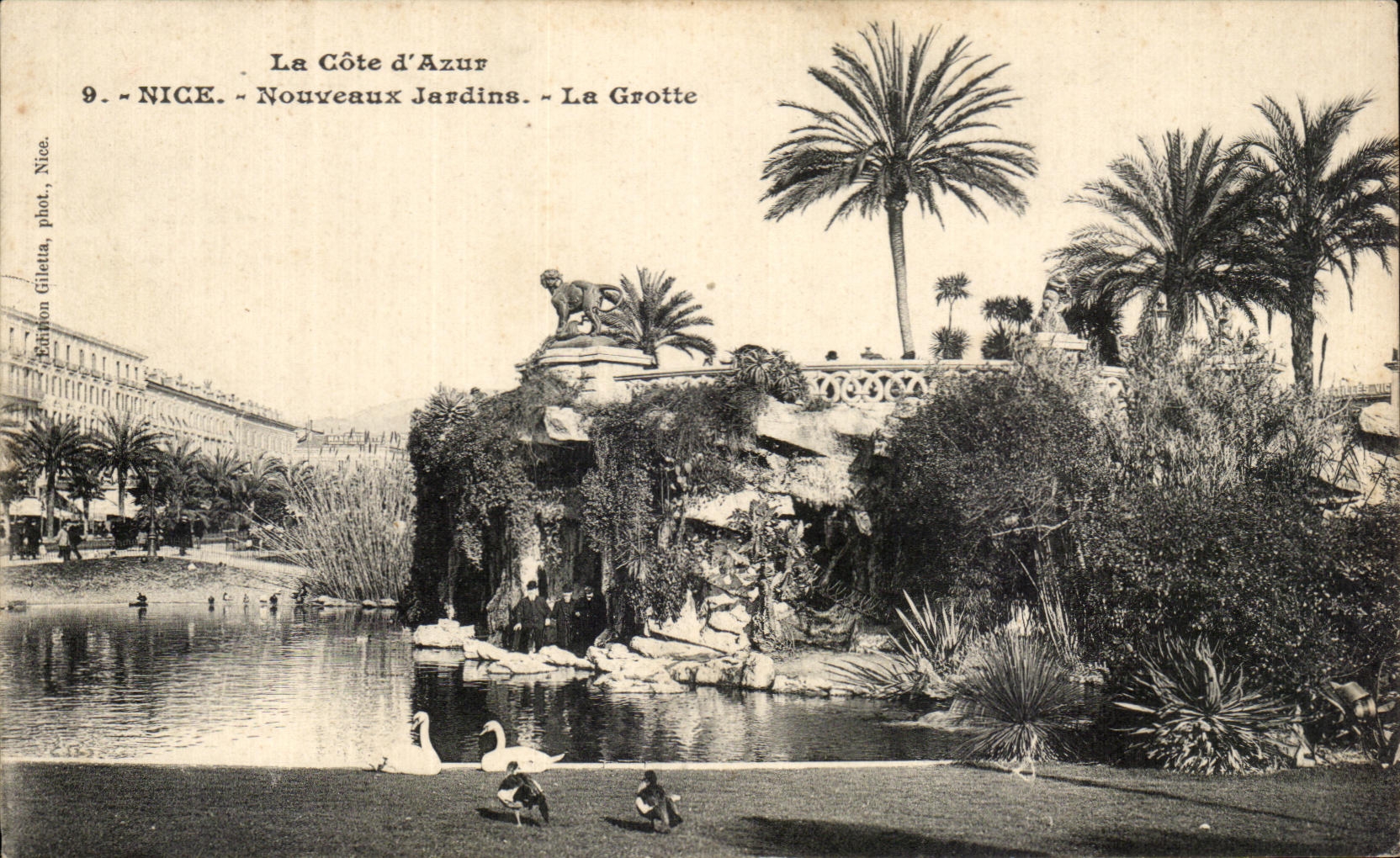 CPA La Cote d azur Nice Nouveaux jardins La Grotte