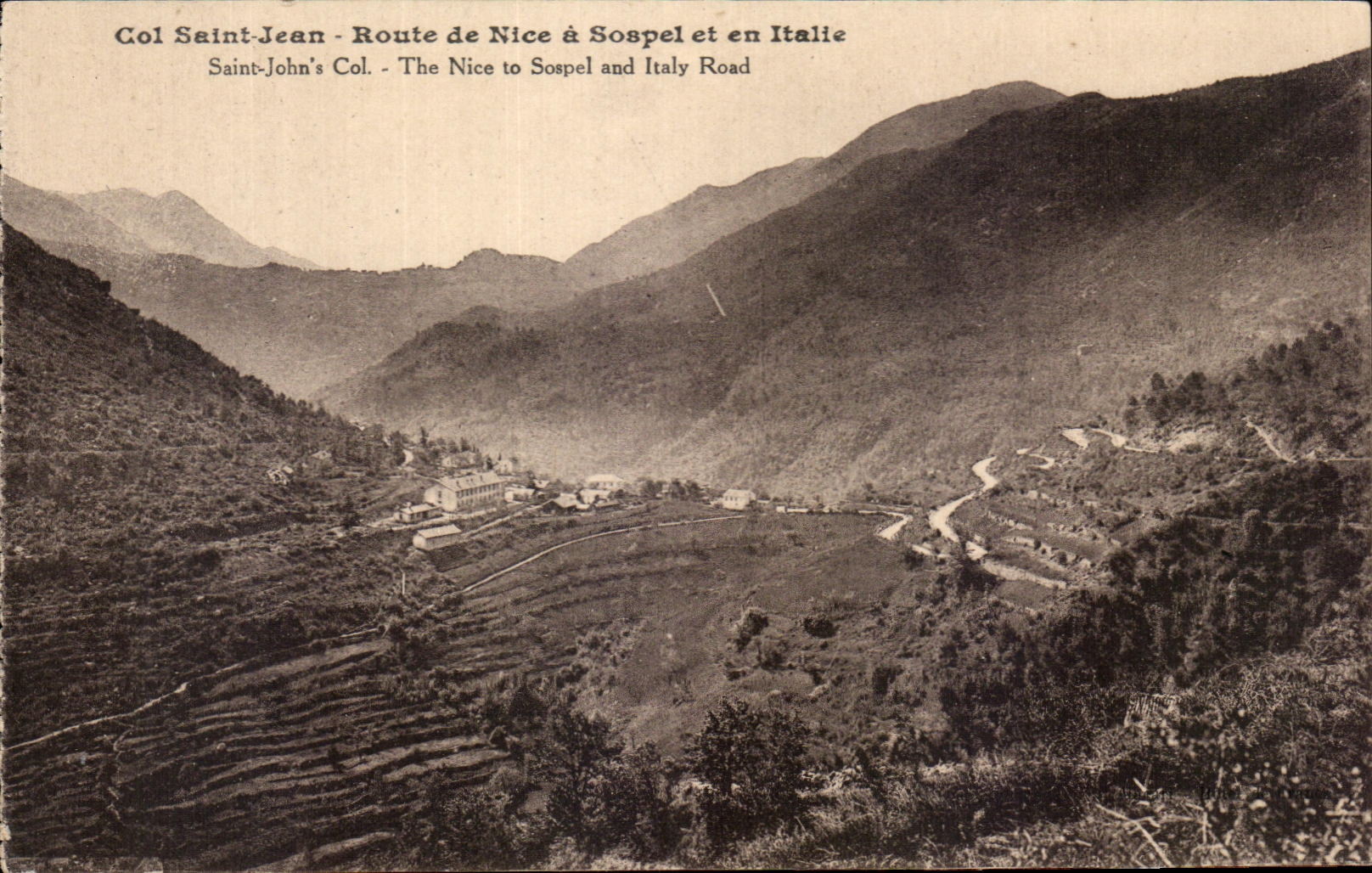 CPA Col Saint Jean Route de Nice a Sospel et en italie
