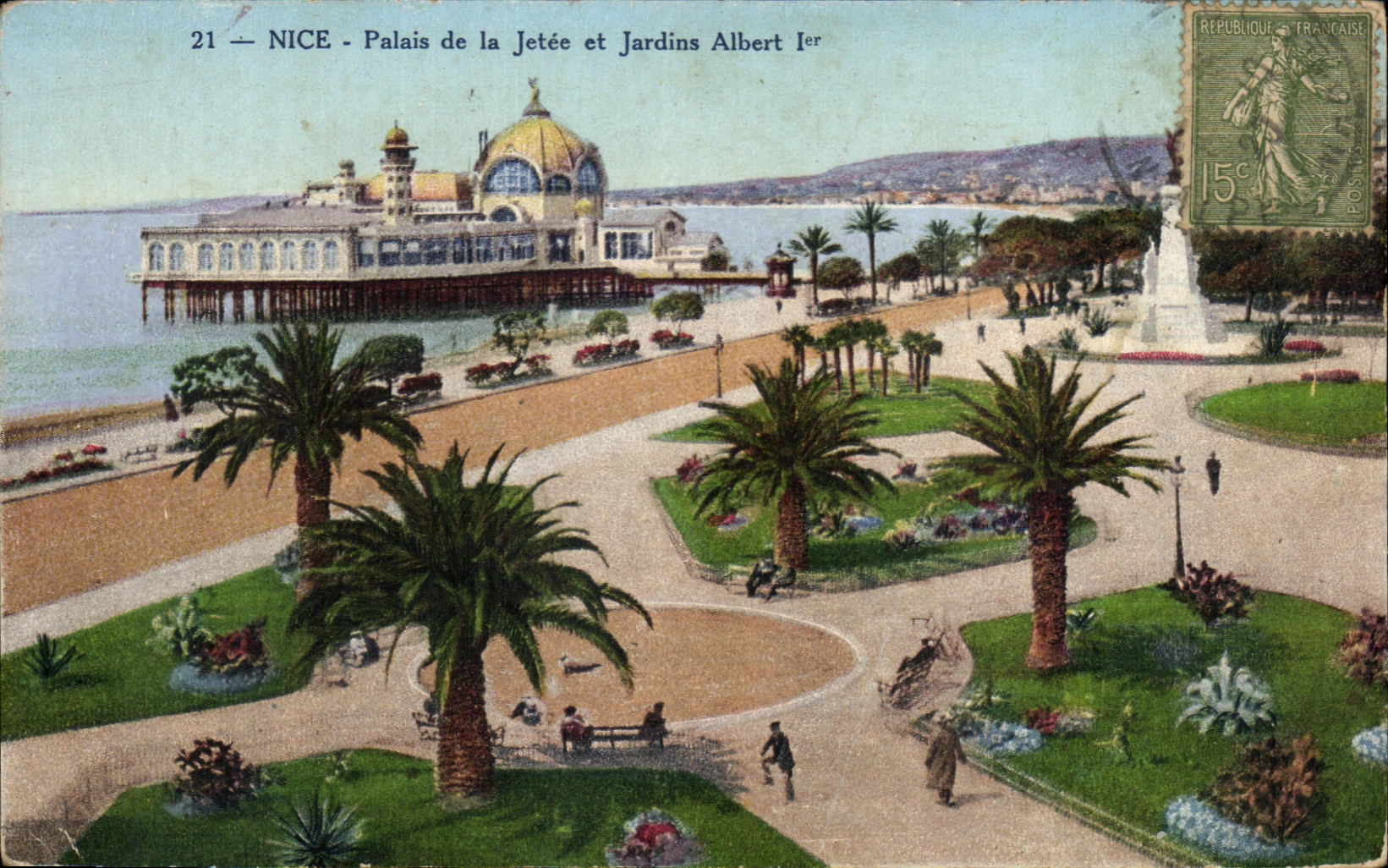 Paladar de CPA Niza del embarcadero y de los jardines Albert