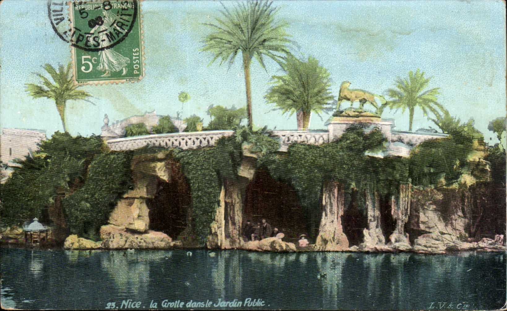 CPA Niza la cueva en el jardin publico