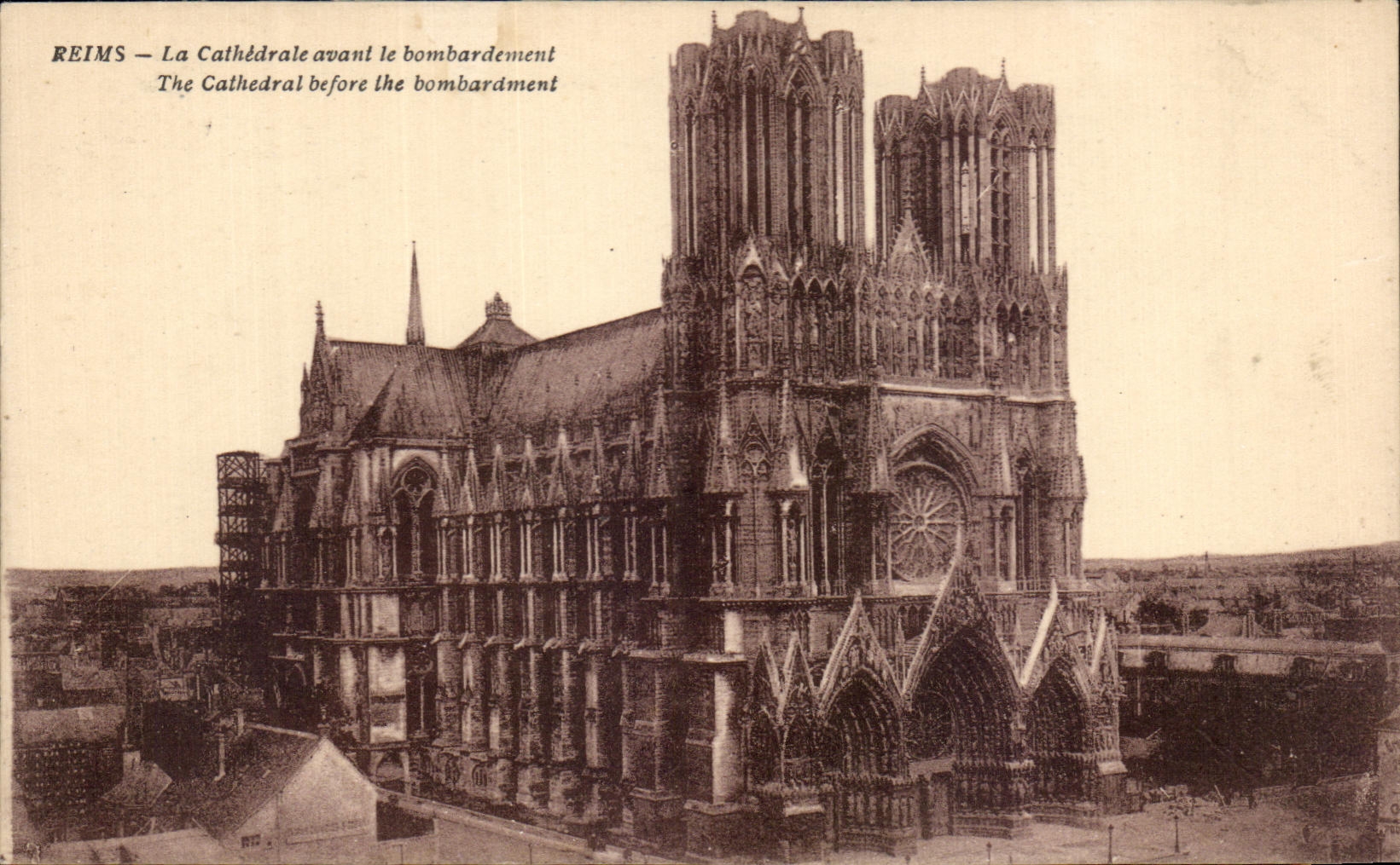 CPA Reims the Cathedral before the bombardment The cathedral before the Bombardment