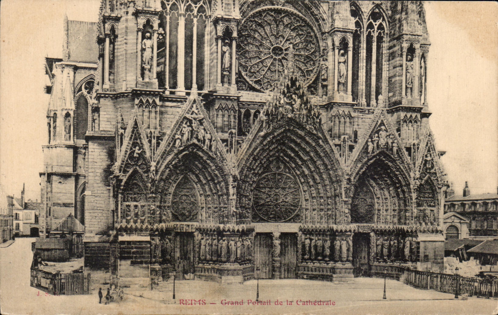 CPA Reims Large Gate of the cathedral