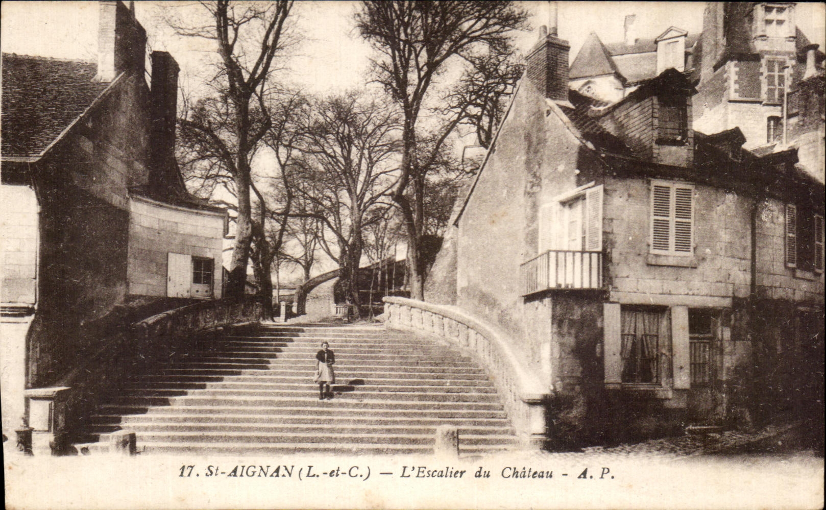 CPA St Aignan L Escalier du Chateau