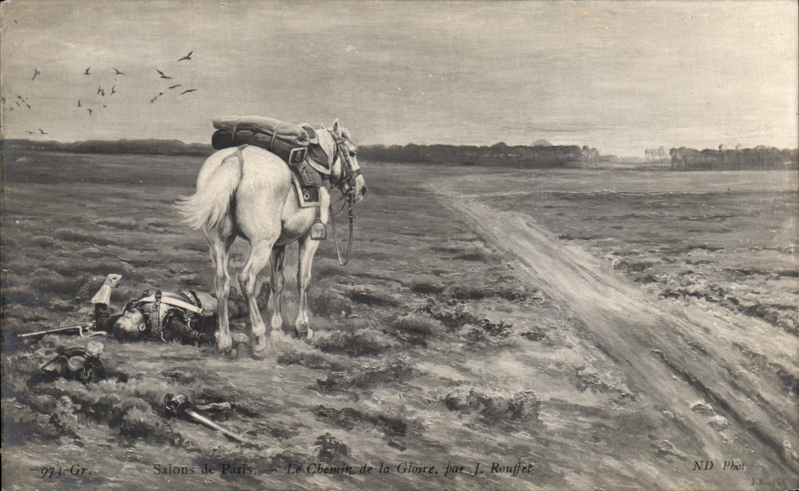 CPA Salons de Paris Le chemin de gloire par Rouffet Cheval Horse Miltiaria 