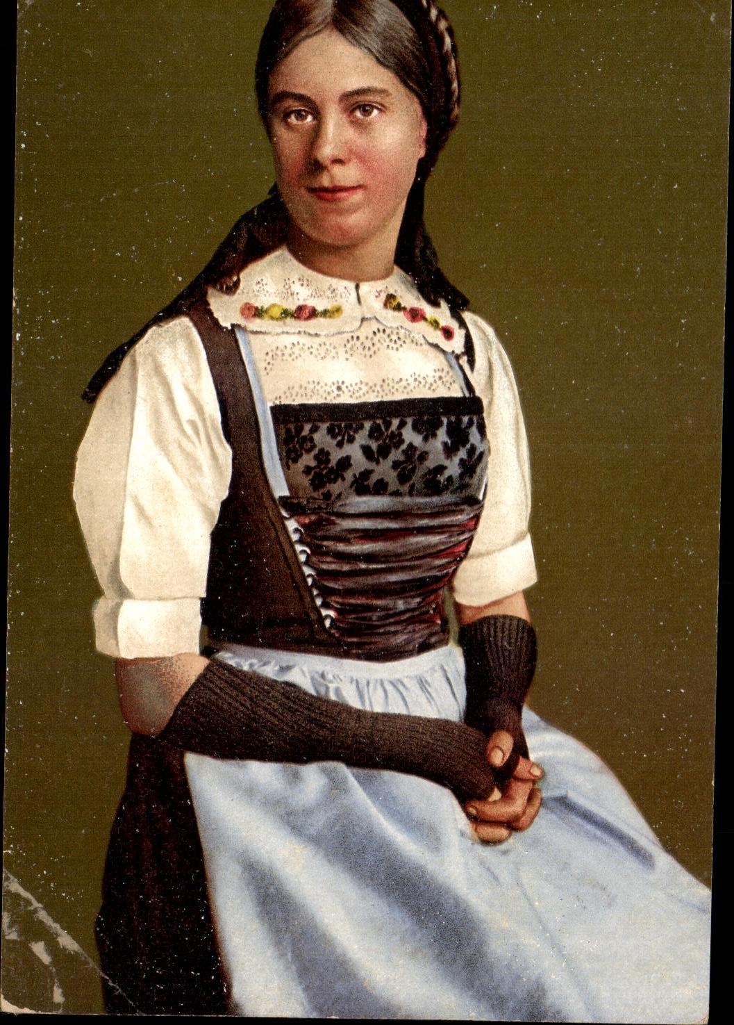CPA Kanton Zurich Wehntalermadchen Folklore Costume