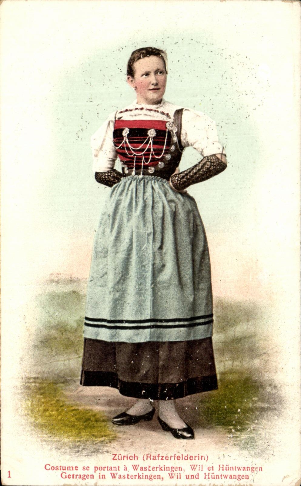 CPA Zurich (Rafzerfelderin) Costume se portant a Wasterkingen Folklore Costume