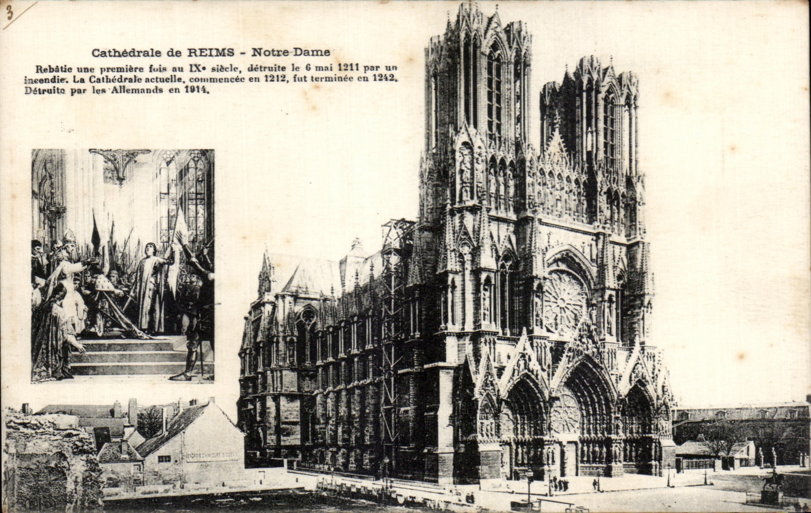 CPA Cathedral of Reims Notre Dame Jeanne arc