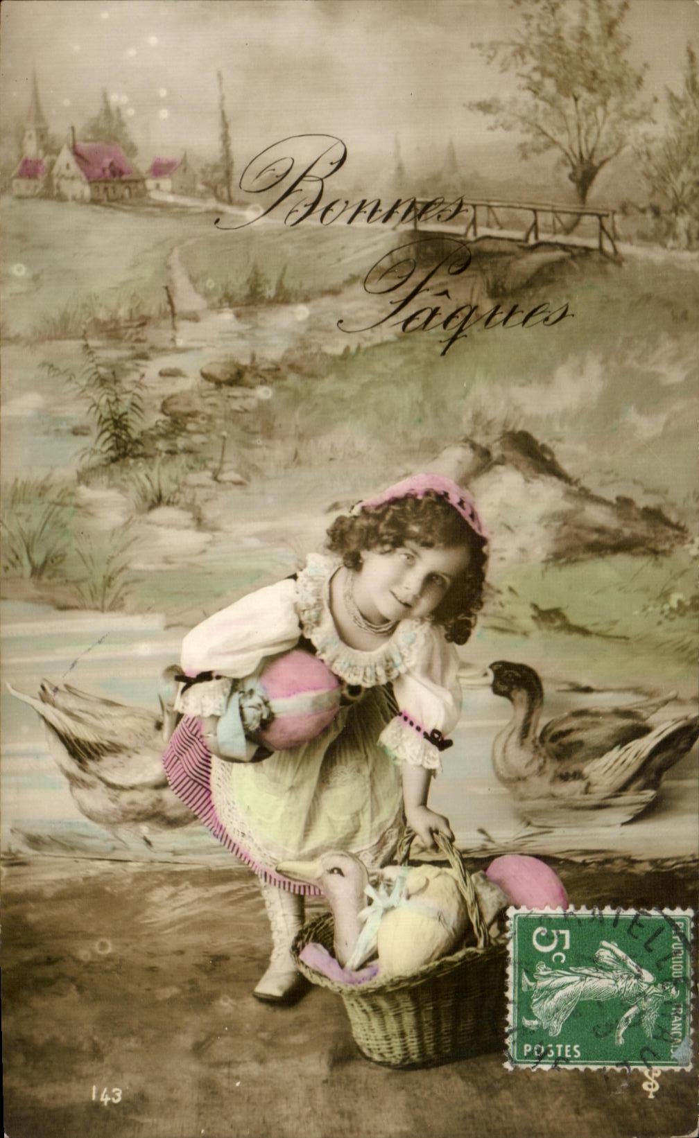 CPA Bonnes Paques Easter fantaisie enfant