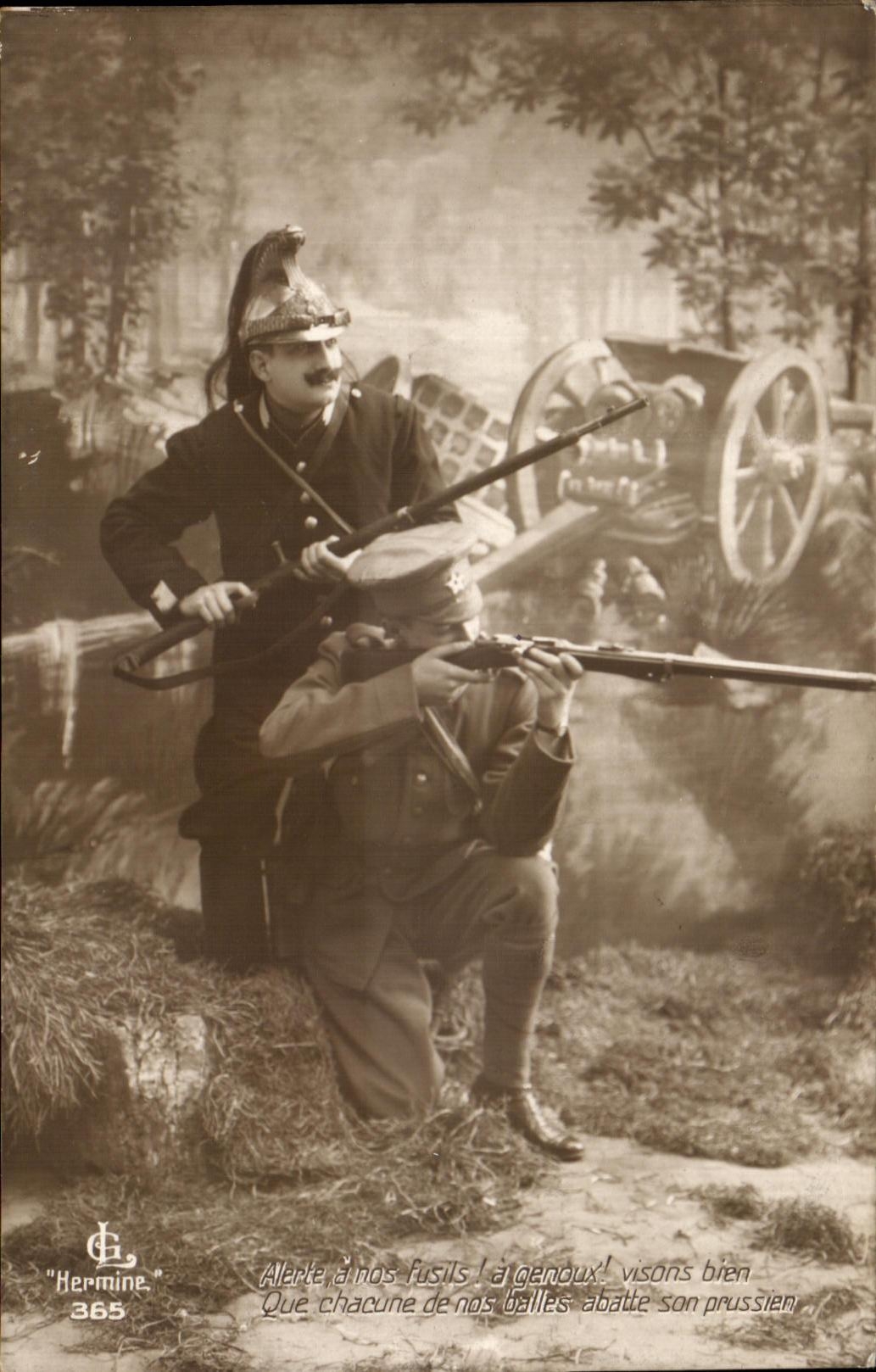 CPA Soldats Miltiaria 