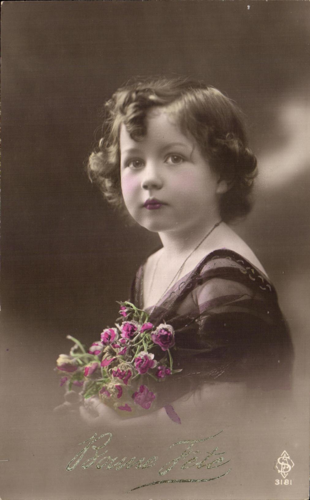 CPA Fantaisie Fleurs Bonne Fete Enfant