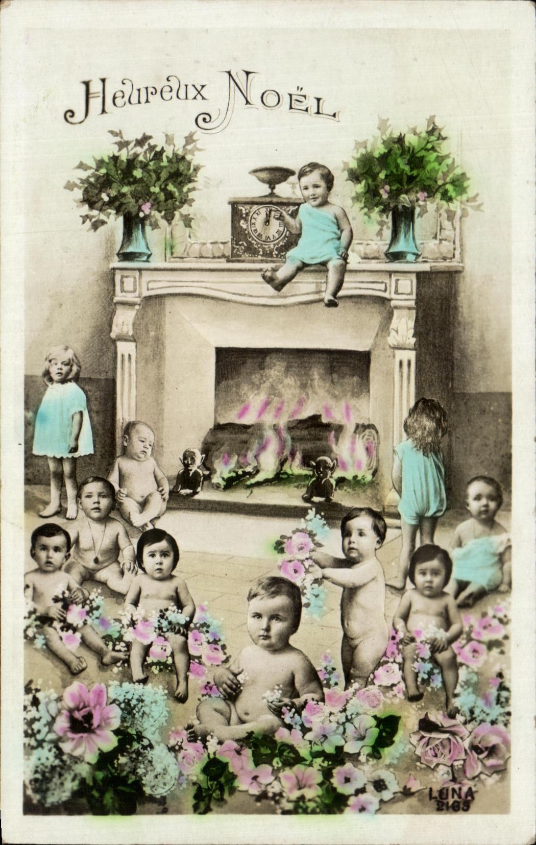 CPA Fantaisie Heureux Noel Enfants