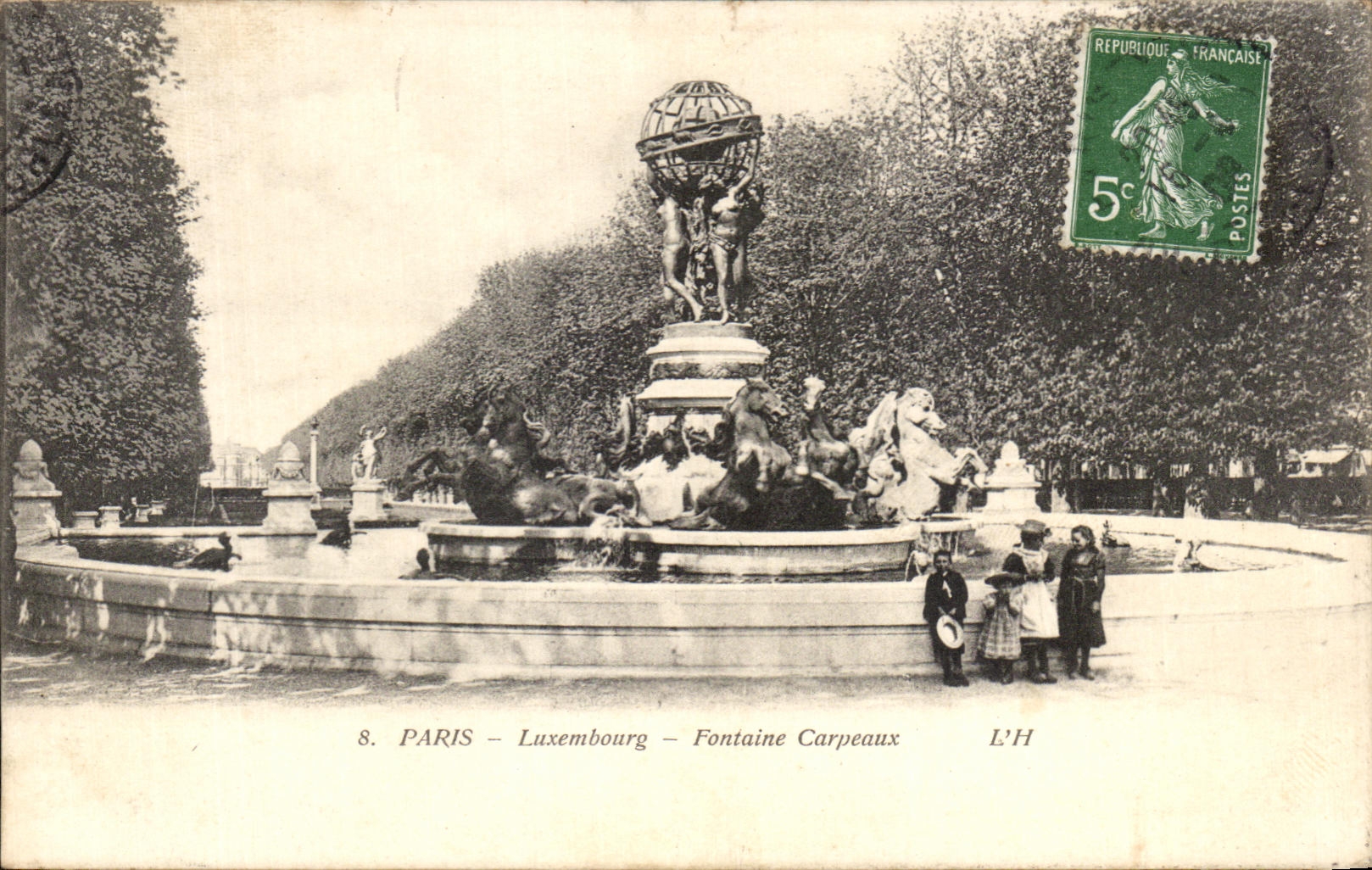 CPA Paris Luxenbourg Carpeaux Fountain