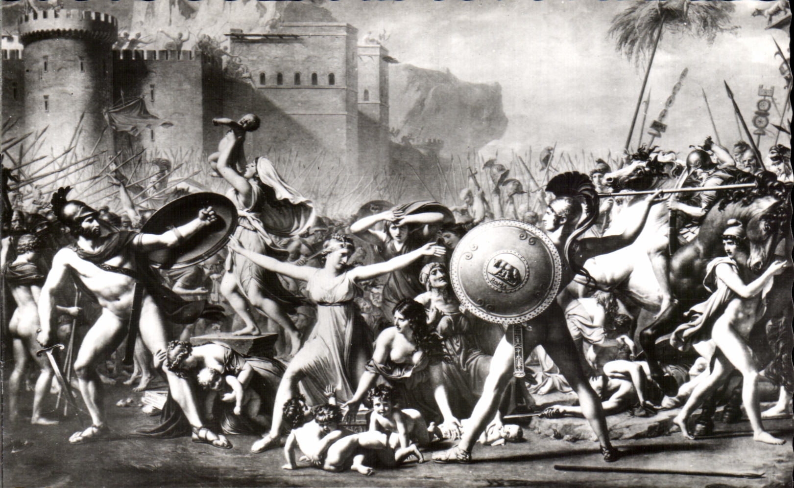 CPSM Musee Du Louvre Les Sabines arretant le combat entre les Romains et les Sabins David