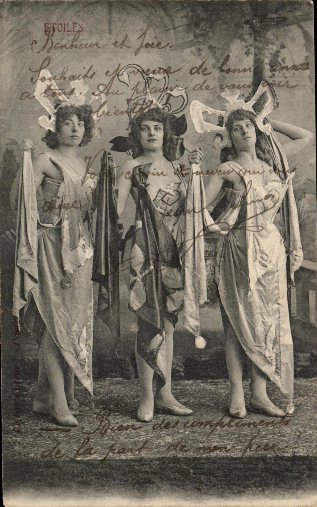 CPA Fantaisie Femme Etoiles