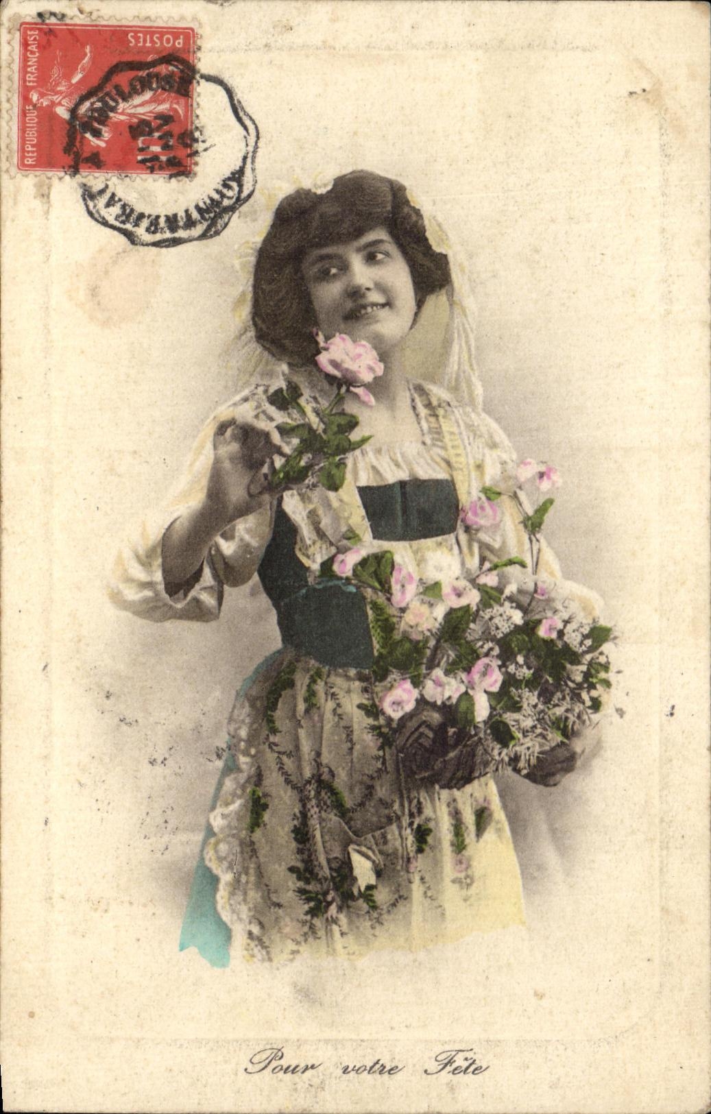 CPA Fantaisie femme Pour votre Fete