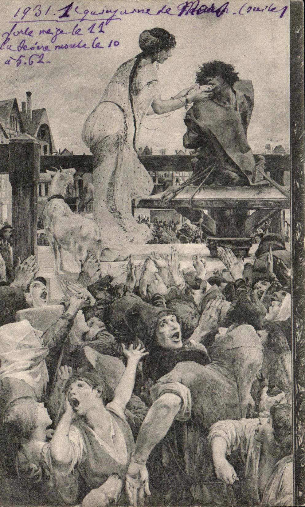 CPA Paris Maison de Victor Hugo Quasimodo et Esmeralda Notre Dame de Paris Chevre Goat