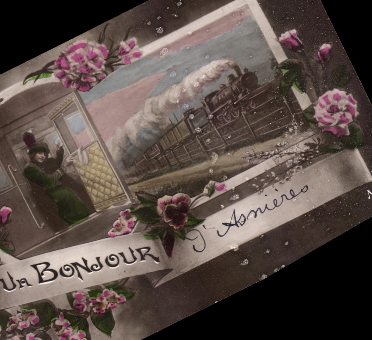 CPA a Hello Asnieres Train Fantasy