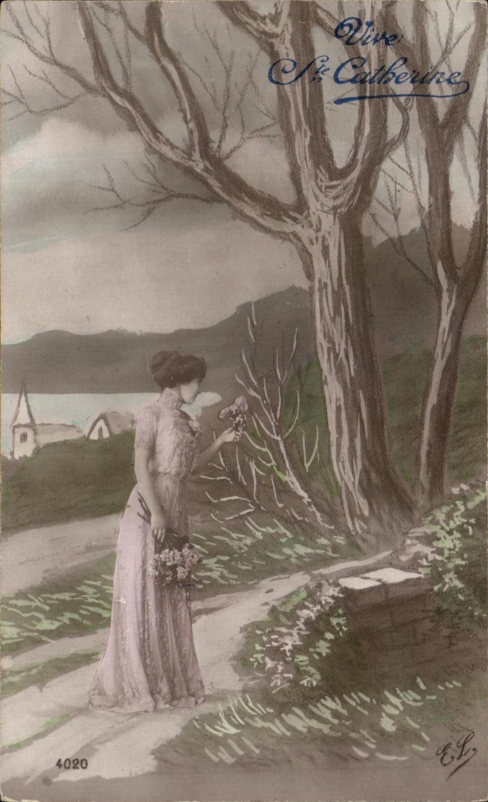 CPA Fantaisie Femme Vive St Catherine